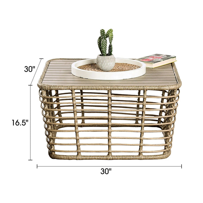 Johari Contemporary 3-Piece Outdoor Rattan Conversation Set - Sweatfully