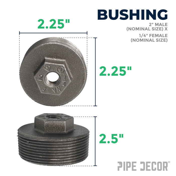 2 1/2 in. x 1/4 in. Black Bushing - Sweatfully
