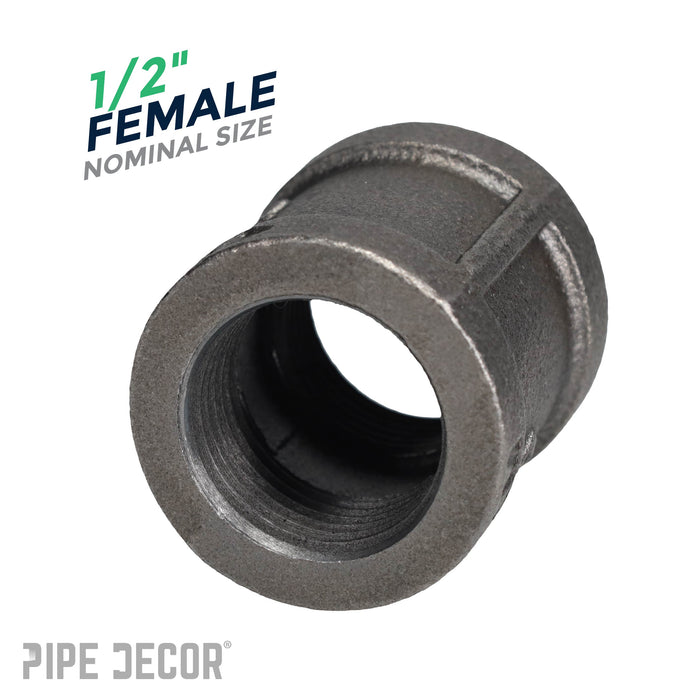 1/2 in. Black Right Left Coupling - Sweatfully