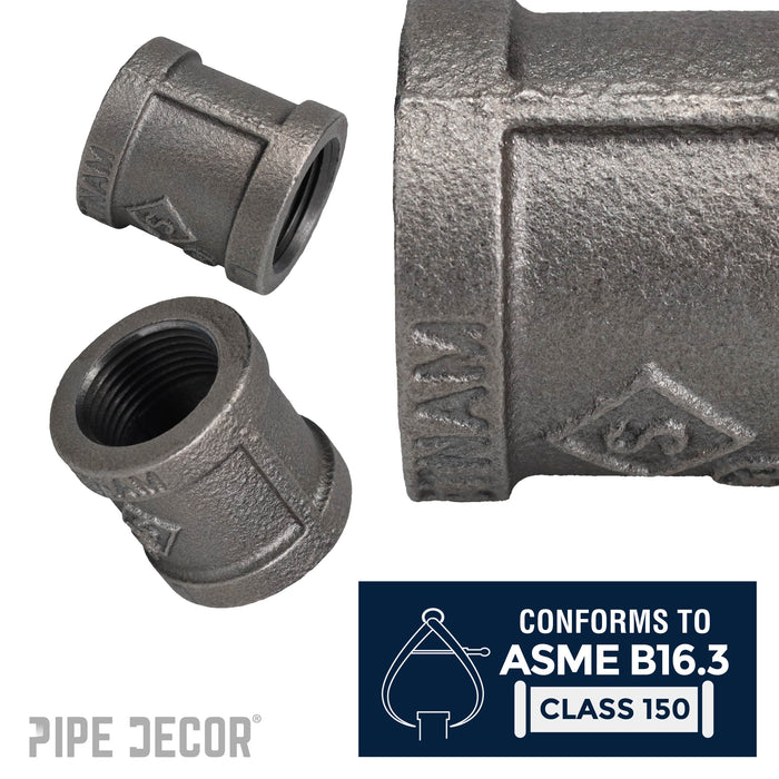 1/2 in. Black Right Left Coupling - Sweatfully