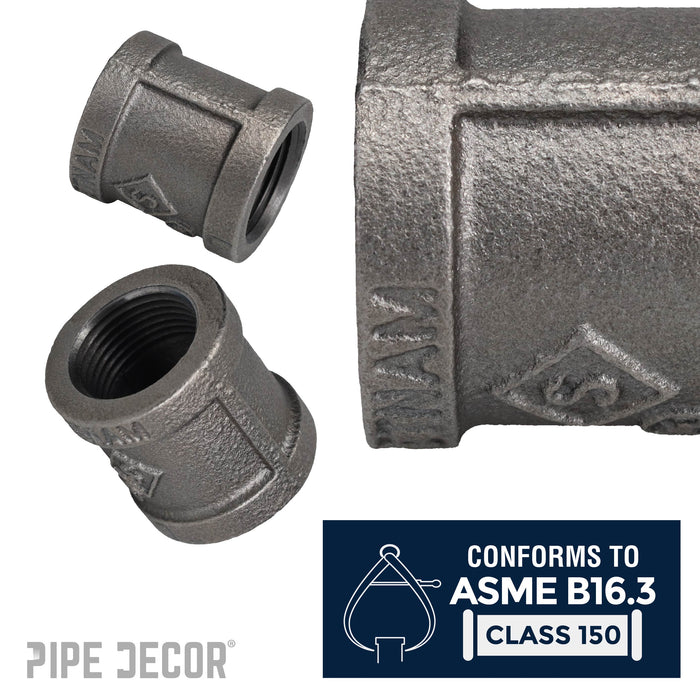 3/4 in. Black Right Left Coupling - Sweatfully