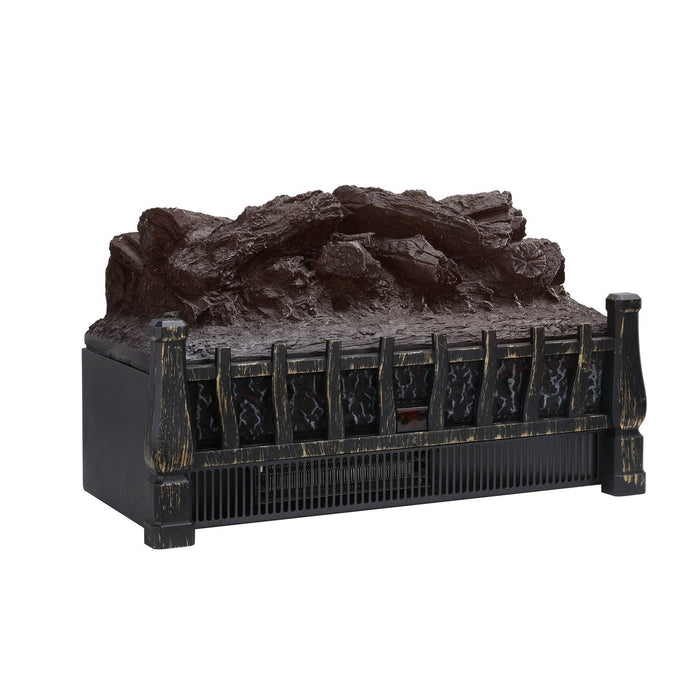 Black Electric Fireplace One Heat Settings with Flame and Remote Control - Sweatfully