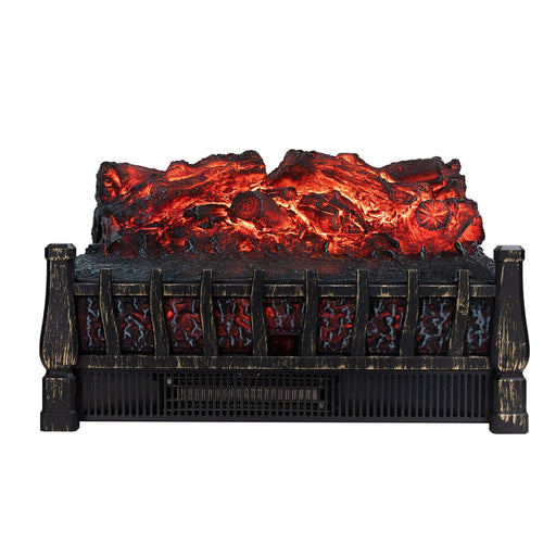 Black Electric Fireplace One Heat Settings with Flame and Remote Control - Sweatfully