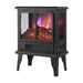 Black Electric Heater Free Standing Stove, 3D Flame Overheat Protection Adjustable Thermostat, 1500W - Sweatfully