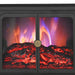 Black Electric Heater Free Standing Stove, 3D Flame Overheat Protection Adjustable Thermostat, 1500W - Sweatfully