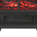 Black Electric Heater Free Standing Stove, 3D Flame Overheat Protection Adjustable Thermostat, 1500W - Sweatfully