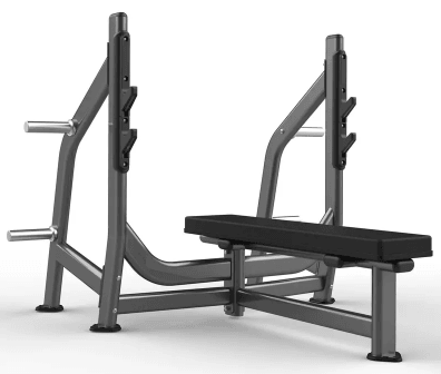 Flat Bench - Olympic - Muscle D Fitness - 11 Gauge Steel - Commercial Upholstery - Sweatfully
