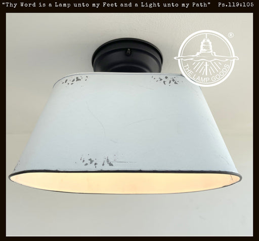 Farmhouse White Distressed Oval Duo Ceiling Light Fixture - Sweatfully
