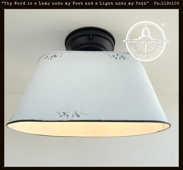 Farmhouse White Distressed Oval Duo Ceiling Light Fixture - Sweatfully