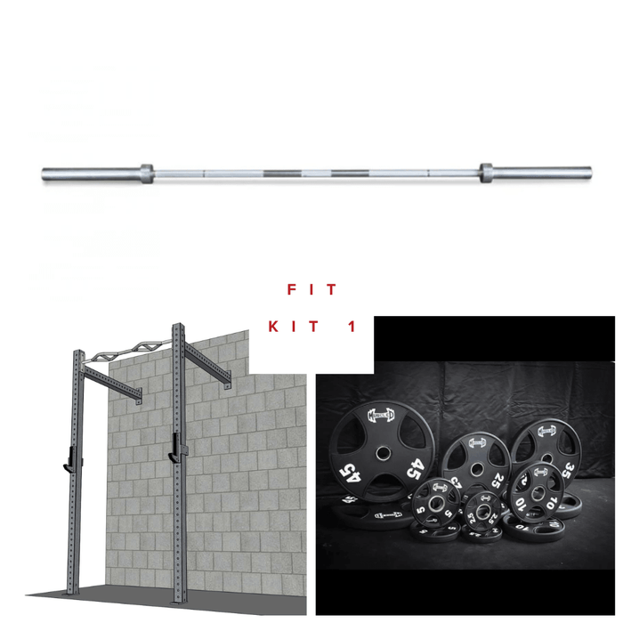 TGrip Commercial 4' Wall Mount Rig Weight Set - 3x3 Steel - Functional Multi-Grip Pull-Up - Sandwich Style J-Hooks - Sweatfully