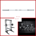 Deluxe Half Rack Complete Weight Set - Muscle D Fitness - Heavy Duty - Adjustable Safety Bars - Pull Up - Vertical Olympic Bar Storage - Sweatfully