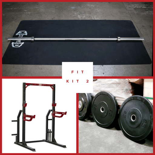 Compact Half Cage Complete Weight Kit - Muscle D Fitness - Storage Squat Rack Adjustable - Dip Handles - Sweatfully