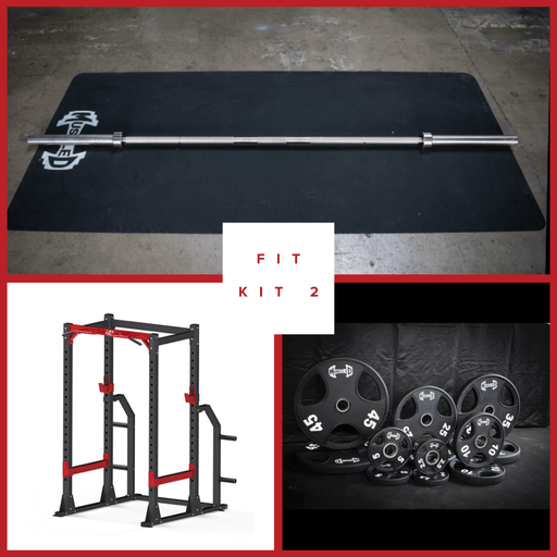 Compact Power Cage Complete Weight Set - Muscle D Fitness - Adjustable Squat Rack - Gym Storage - Chin up Bar Home Gym - Sweatfully
