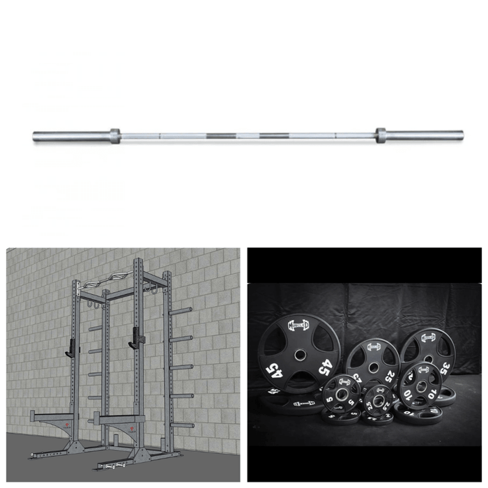 TGrip Commercial Half Rack Complete Kit - 3x3 Steel - Functional Multi-Grip Pull-Up - Bar & Plate Storage - J-Hooks - Sweatfully