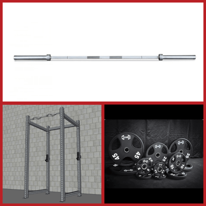 TGrip Commercial 4 Post Rack Complete Set - 3x3 Steel - Functional Multi-Grip Pull-Up - Sandwich Style J-Hooks - Sweatfully