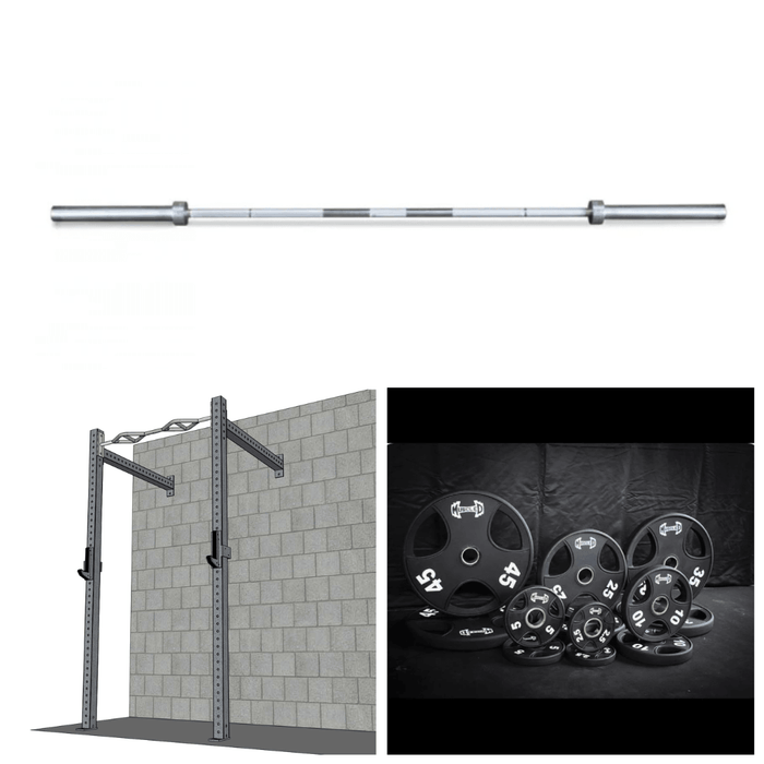 TGrip Commercial 4' Wall Mount Rig Weight Set - 3x3 Steel - Functional Multi-Grip Pull-Up - Sandwich Style J-Hooks - Sweatfully