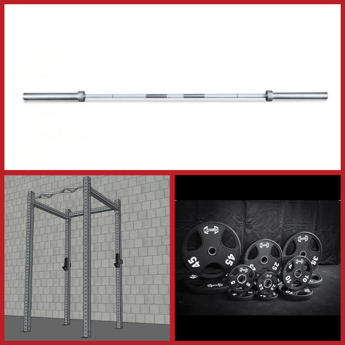 TGrip Basic Commercial 4 Post Rack Complete Kit- 3x3 Steel - Sweatfully