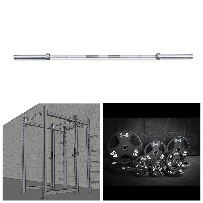 TGrip Commercial Full Power Rack Set - 3x3 Steel - Functional Multi-Grip Pull-Up - Plate Storage - J-Hooks - Sweatfully