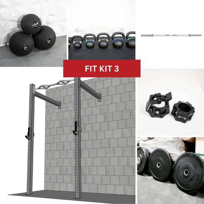 TGrip Commercial 4' Wall Mount Rig Weight Set - 3x3 Steel - Functional Multi-Grip Pull-Up - Sandwich Style J-Hooks - Sweatfully