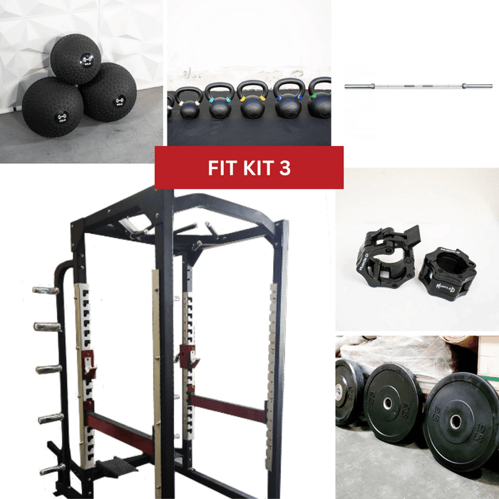 Power Cage Complete Weight Set - Muscle D Fitness - Commercial Squat Rack - Functional Pull-Up Bar - 10 Weight Storage Pegs - Power Rack - Sweatfully