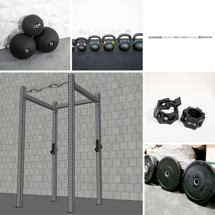 TGrip Basic Commercial 4 Post Rack Complete Kit- 3x3 Steel - Sweatfully