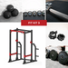 Compact Power Cage Complete Weight Set - Muscle D Fitness - Adjustable Squat Rack - Gym Storage - Chin up Bar Home Gym - Sweatfully