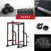 Compact Power Cage Complete Weight Set - Muscle D Fitness - Adjustable Squat Rack - Gym Storage - Chin up Bar Home Gym - Sweatfully
