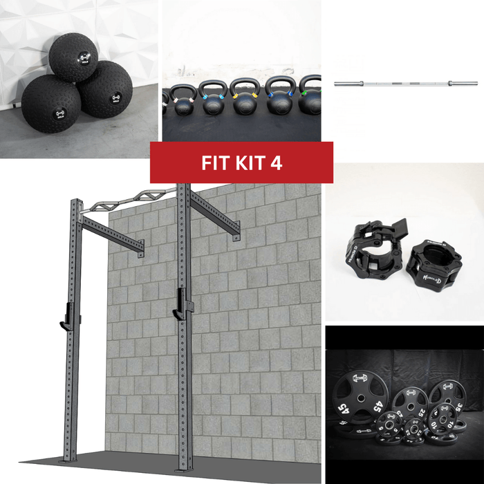 TGrip Commercial 4' Wall Mount Rig Weight Set - 3x3 Steel - Functional Multi-Grip Pull-Up - Sandwich Style J-Hooks - Sweatfully