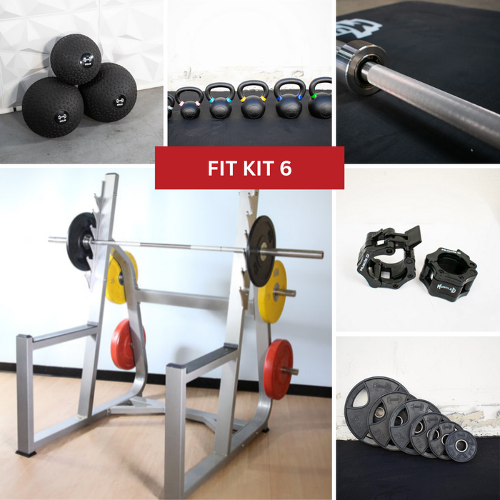 Commercial Squat Rack Kits - Muscle D Fitness - Gym Storage - Black / Silver - Sweatfully