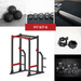 Compact Power Cage Complete Weight Set - Muscle D Fitness - Adjustable Squat Rack - Gym Storage - Chin up Bar Home Gym - Sweatfully