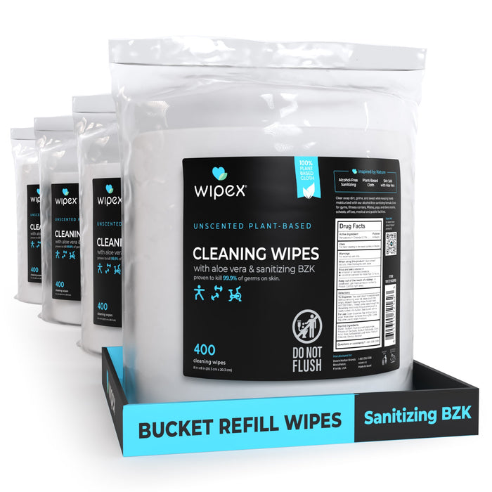 Wipex 400 Yoga Mat Wipes | Natural | Plant-based | For Fitness & Yoga Gear, Chiropractic, Massage Tables - Sweatfully