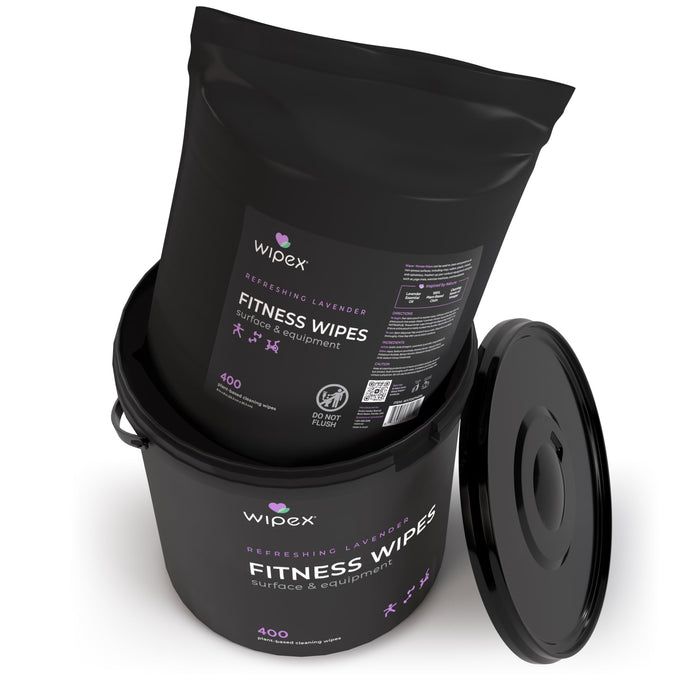 Wipex 400 Yoga Mat Wipes | Natural | Plant-based | For Fitness & Yoga Gear, Chiropractic, Massage Tables - Sweatfully