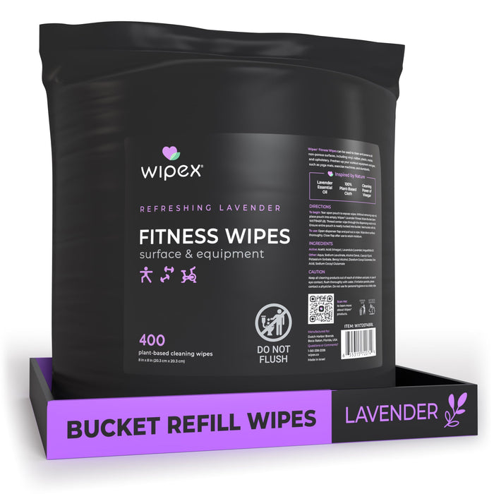 Wipex 400 Yoga Mat Wipes | Natural | Plant-based | For Fitness & Yoga Gear, Chiropractic, Massage Tables - Sweatfully