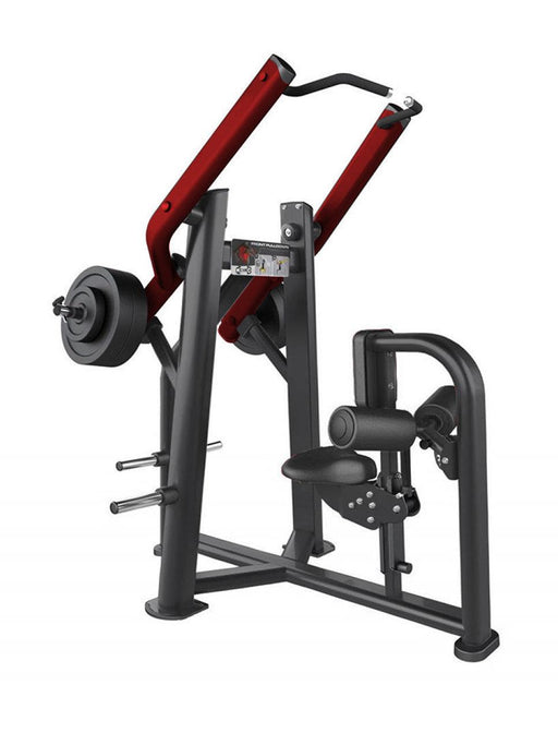 Elite Leverage Front Lat Pulldown - Muscle D Fitness - Commercial - Adjustable Seat - Plate Loaded - Back Workout - Sweatfully