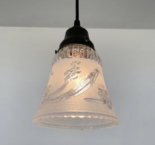 Vintage 1960's Frost & Clear PENDANT Light - Sweatfully