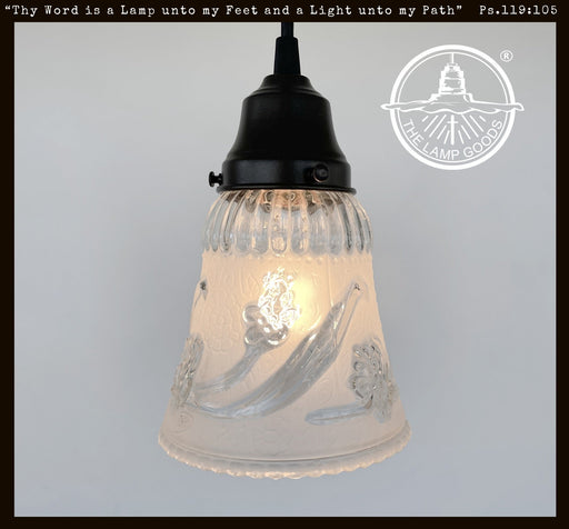 Vintage 1960's Frost & Clear PENDANT Light - Sweatfully