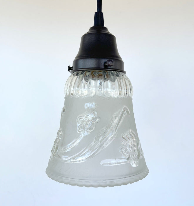 Vintage 1960's Frost & Clear PENDANT Light - Sweatfully