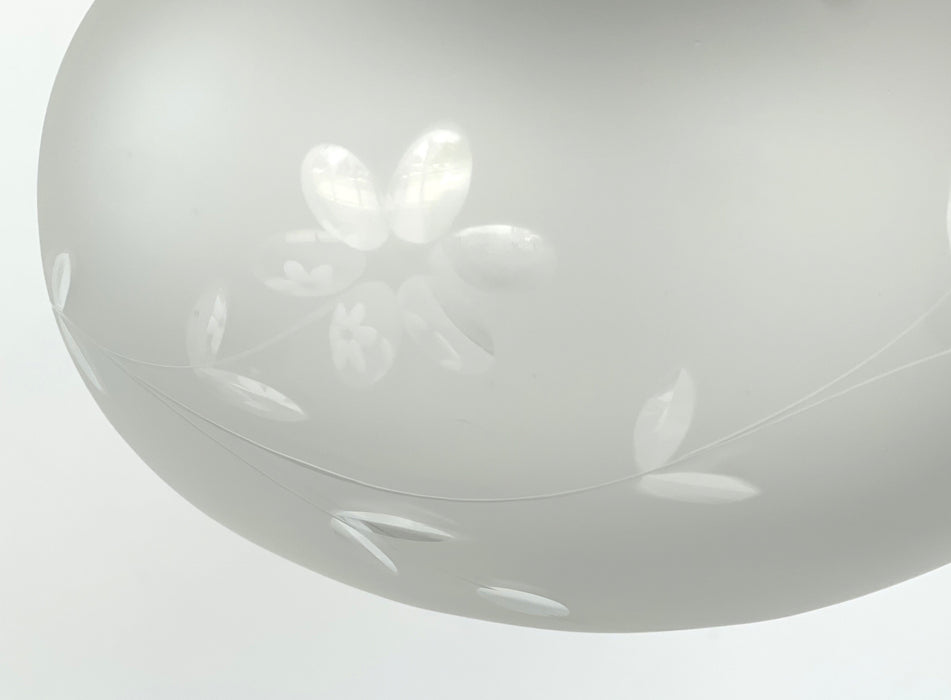 Authentic 1940's Frosted Cut Glass PENDANT Light - Sweatfully