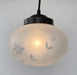 Authentic 1940's Frosted Cut Glass PENDANT Light - Sweatfully