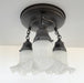 Frosted Antique Hobnail Glass Ceiling LIGHT 1950's - Sweatfully