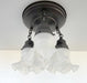 Frosted Antique Hobnail Glass Ceiling LIGHT 1950's - Sweatfully