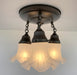 Frosted Antique Hobnail Glass Ceiling LIGHT 1950's - Sweatfully
