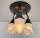 Frosted Antique Hobnail Glass Ceiling LIGHT 1950's - Sweatfully
