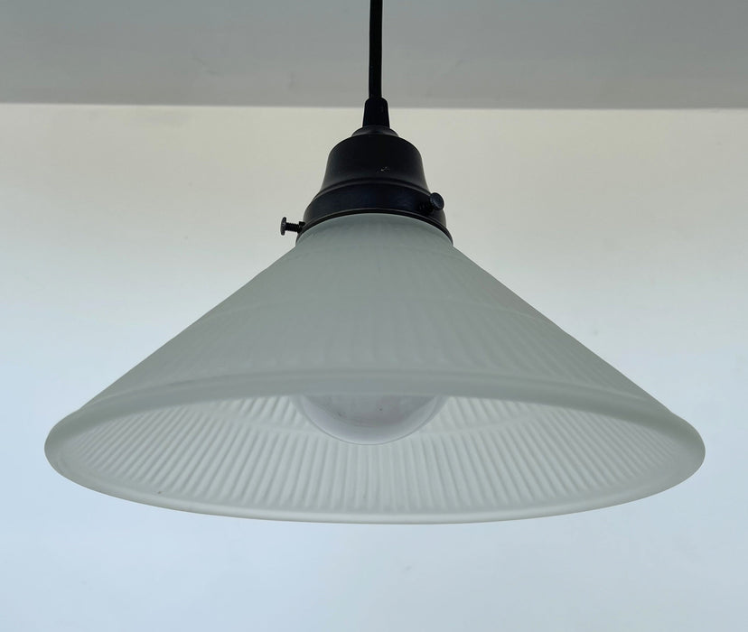 Modern Holophane PENDANT Light - Frosted - Sweatfully