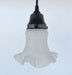 Delicate HOBNAIL RUFFLE 1950's Antique Frosted Glass Pendant - Sweatfully
