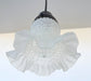 Delicate HOBNAIL RUFFLE 1950's Antique Frosted Glass Pendant - Sweatfully