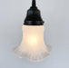 Delicate HOBNAIL RUFFLE 1950's Antique Frosted Glass Pendant - Sweatfully