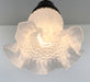 Delicate HOBNAIL RUFFLE 1950's Antique Frosted Glass Pendant - Sweatfully