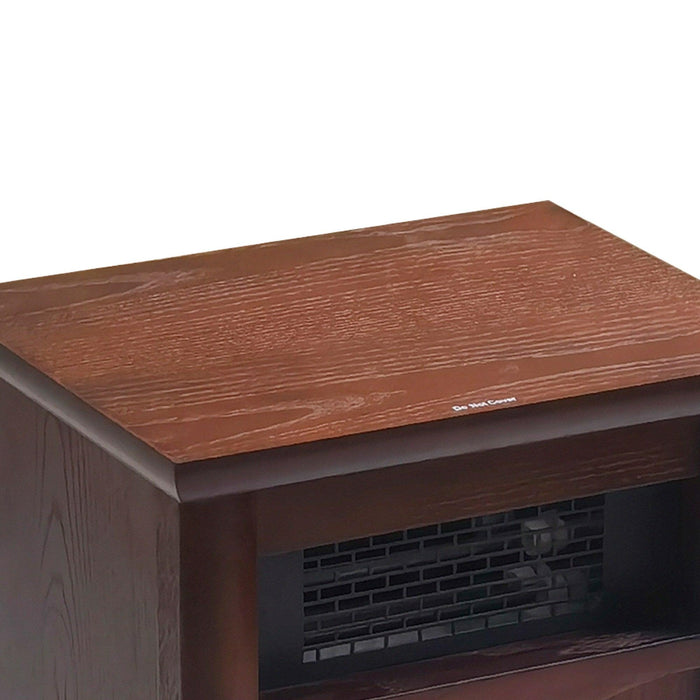 1500-Watt Electric Cabinet 4 Quartz Infrared Heater Wood with LED Digital Screen, Remote Control and Timer - Sweatfully