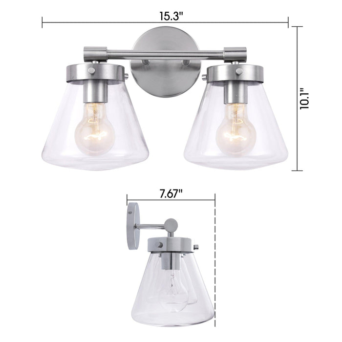 Gleam Modern Farmhouse 2-Light Vanity Light - Sweatfully